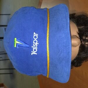 Vtg Valspar Corduroy Embroidered Logo Strapback Hat Cap w/Rope